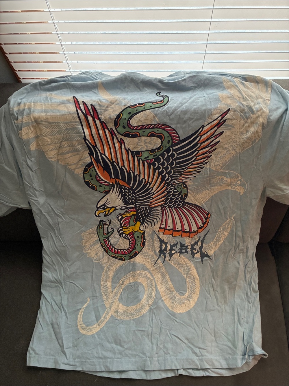 rebels Sky Blue Eagle & Snake Graphic Tee